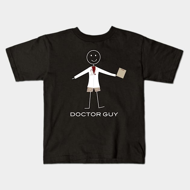 Funny Mens Doctor Guy Illustration Kids T-Shirt by whyitsme